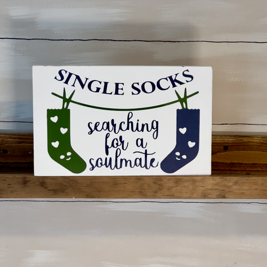 Single Socks Laundry Sign