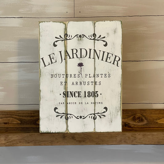 Vintage French Flowers Sign