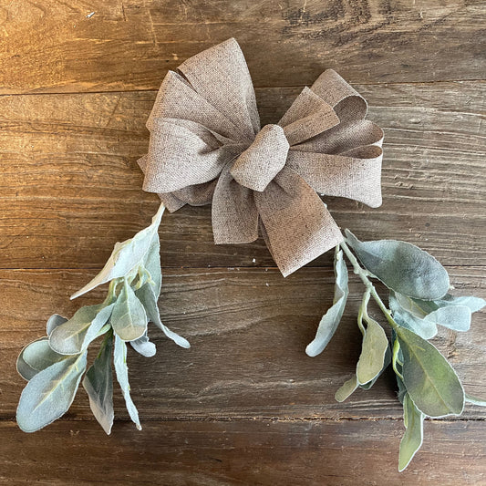 Linen with Lambs Ear Bow