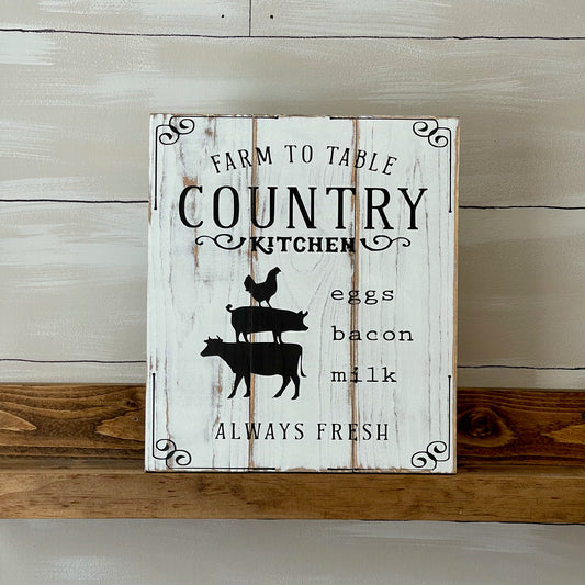 Farm to Table Country Kitchen Sign
