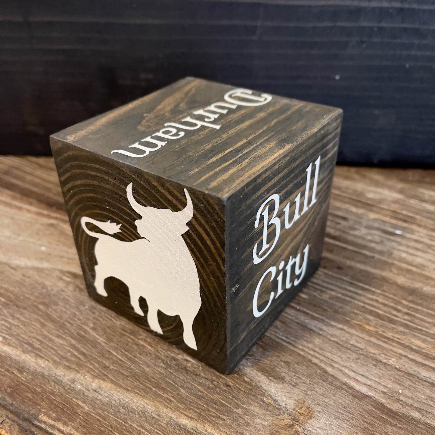 Durham Wooden Cube Decoration