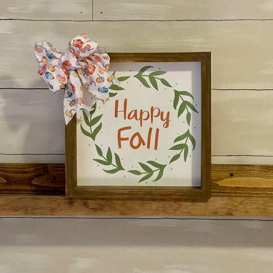 Happy Fall Framed Sign