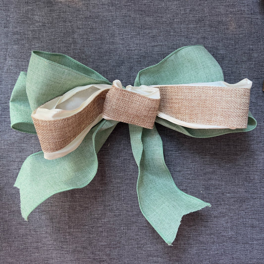 Green and Burlap Bow