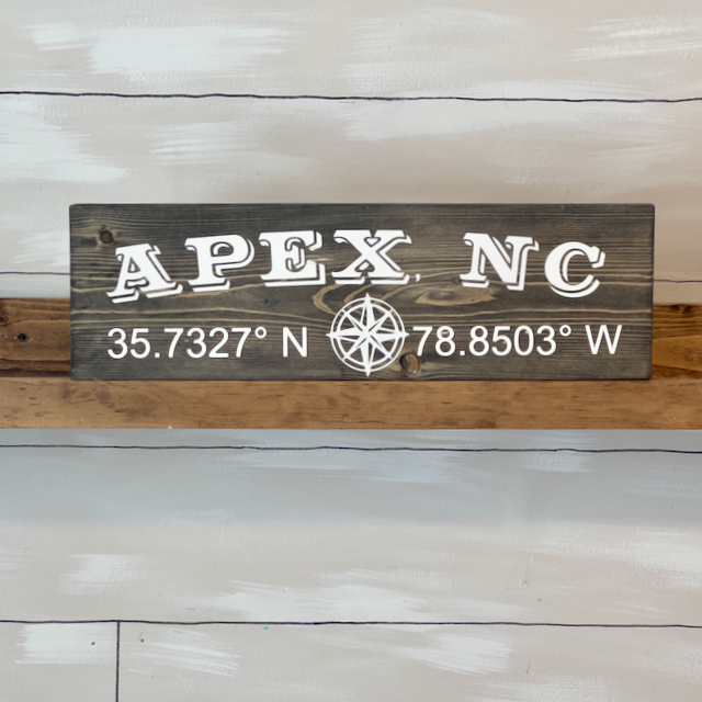 Apex GPS Coordinates Sign