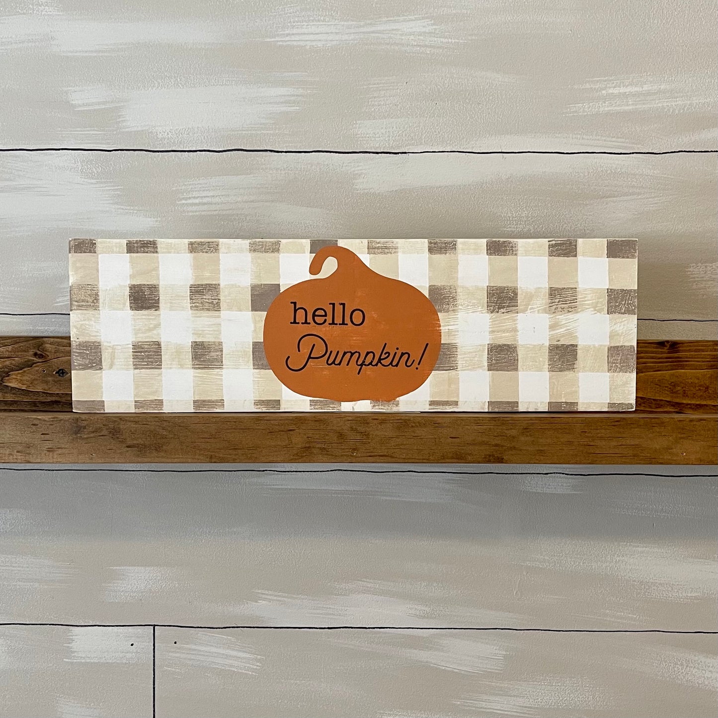 Hello Pumpkin Plaid Sign