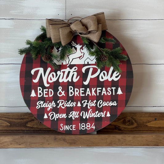 North Pole B&B Door Hanger