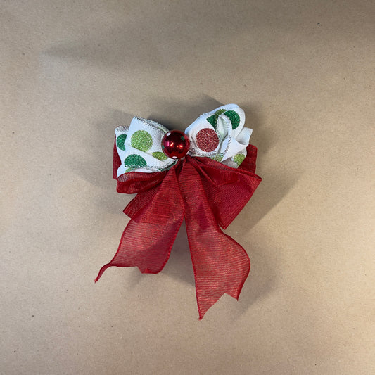 Poka Dot with Red Ribbon & Bell Bow
