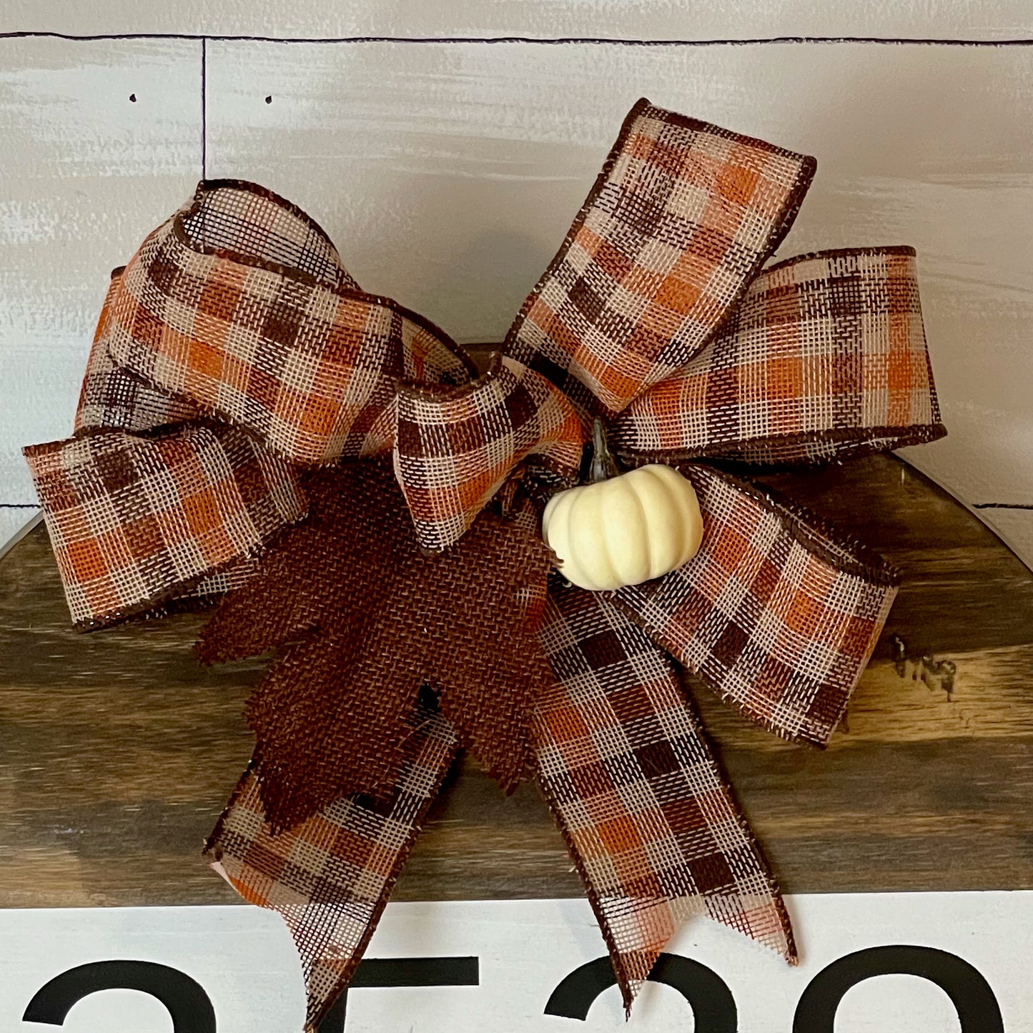 Pumpkin Plaid Bow